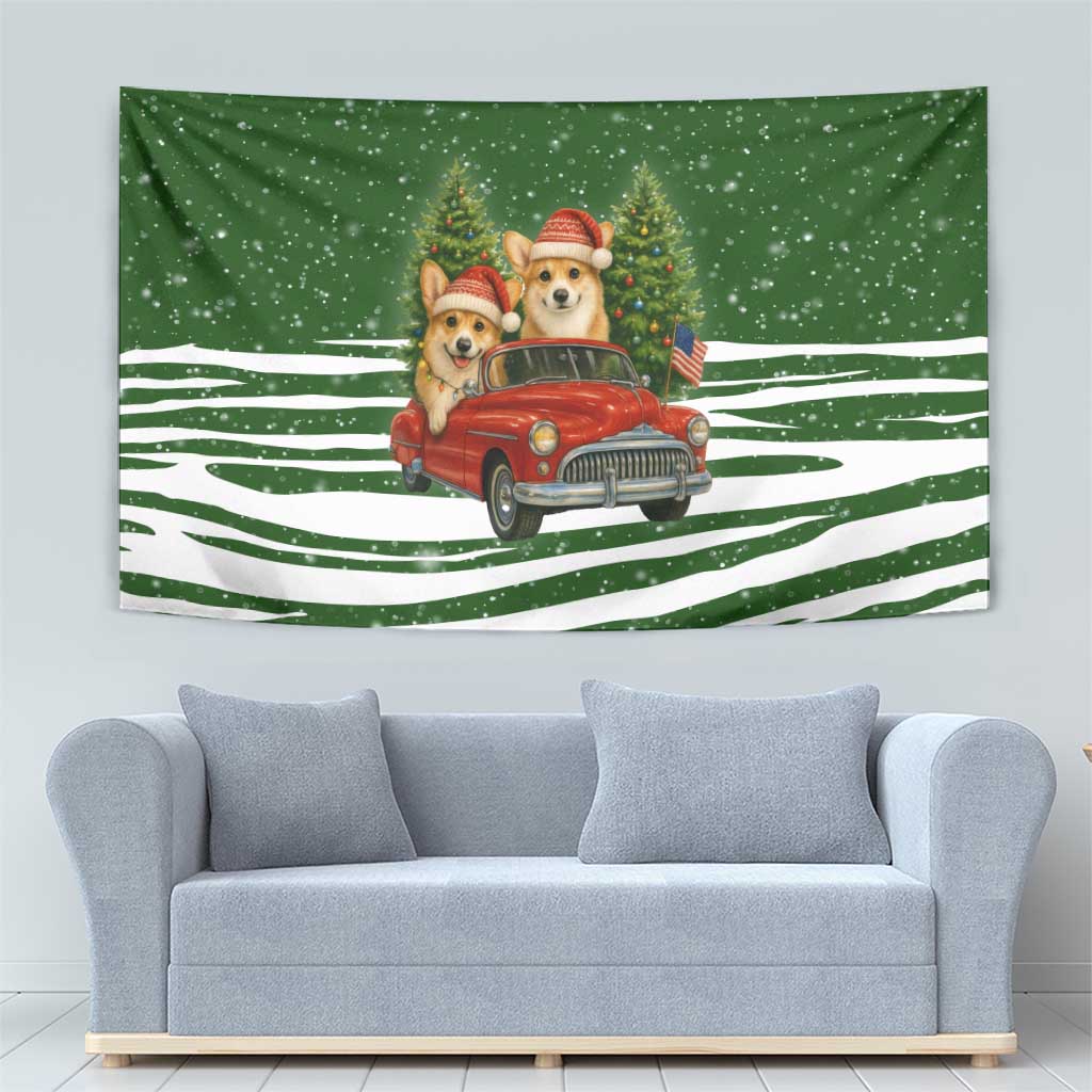 Pembroke Welsh Corgi Dog Xmas Christmas Tapestry Xmas Holiday Patterns - Wonder Print Shop