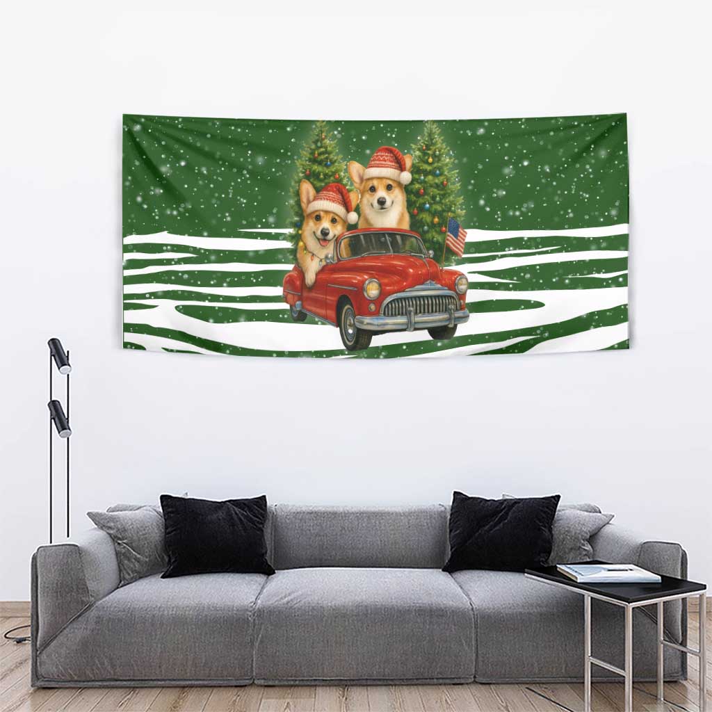 Pembroke Welsh Corgi Dog Xmas Christmas Tapestry Xmas Holiday Patterns - Wonder Print Shop