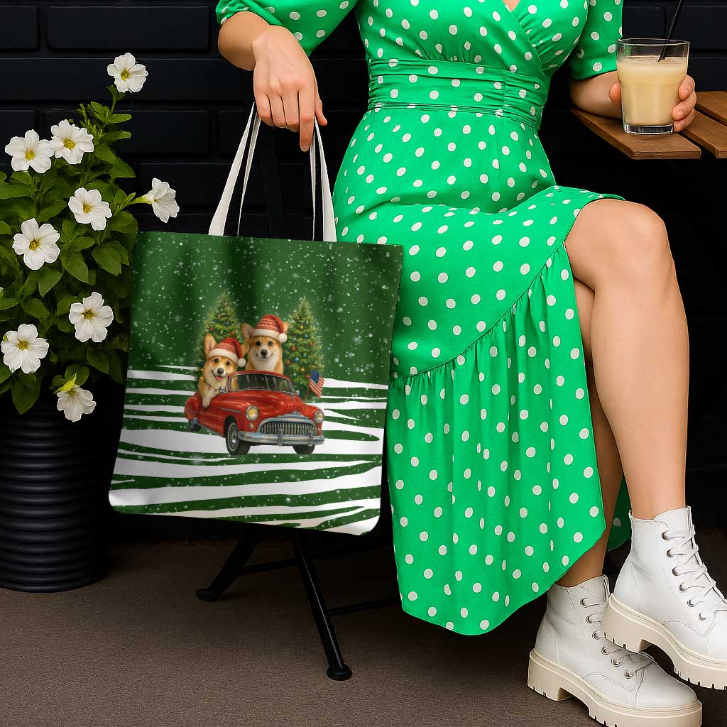Pembroke Welsh Corgi Dog Xmas Christmas Tote Bag Xmas Holiday Patterns - Wonder Print Shop