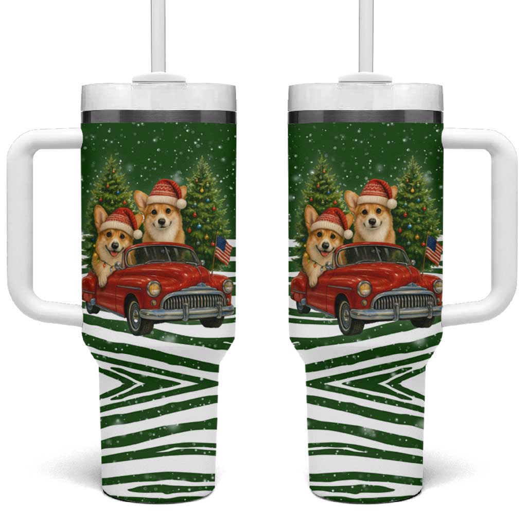 Pembroke Welsh Corgi Dog Xmas Christmas Tumbler With Handle Xmas Holiday Patterns - Wonder Print Shop
