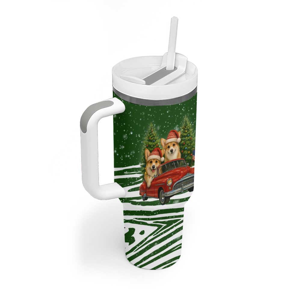 Pembroke Welsh Corgi Dog Xmas Christmas Tumbler With Handle Xmas Holiday Patterns - Wonder Print Shop