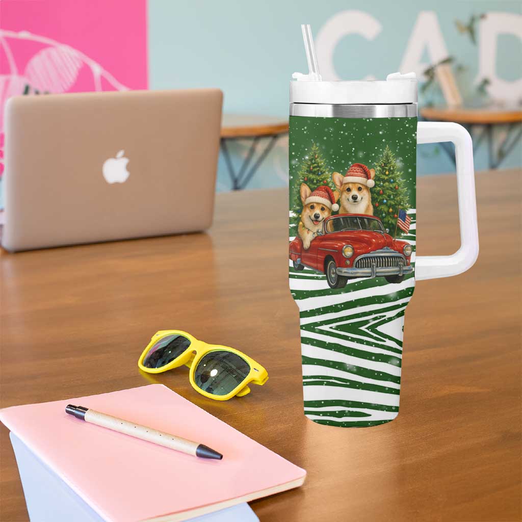 Pembroke Welsh Corgi Dog Xmas Christmas Tumbler With Handle Xmas Holiday Patterns - Wonder Print Shop
