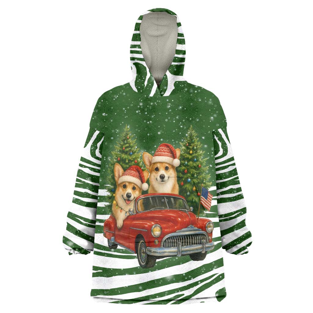 Pembroke Welsh Corgi Dog Xmas Christmas Wearable Blanket Hoodie Xmas Holiday Patterns - Wonder Print Shop
