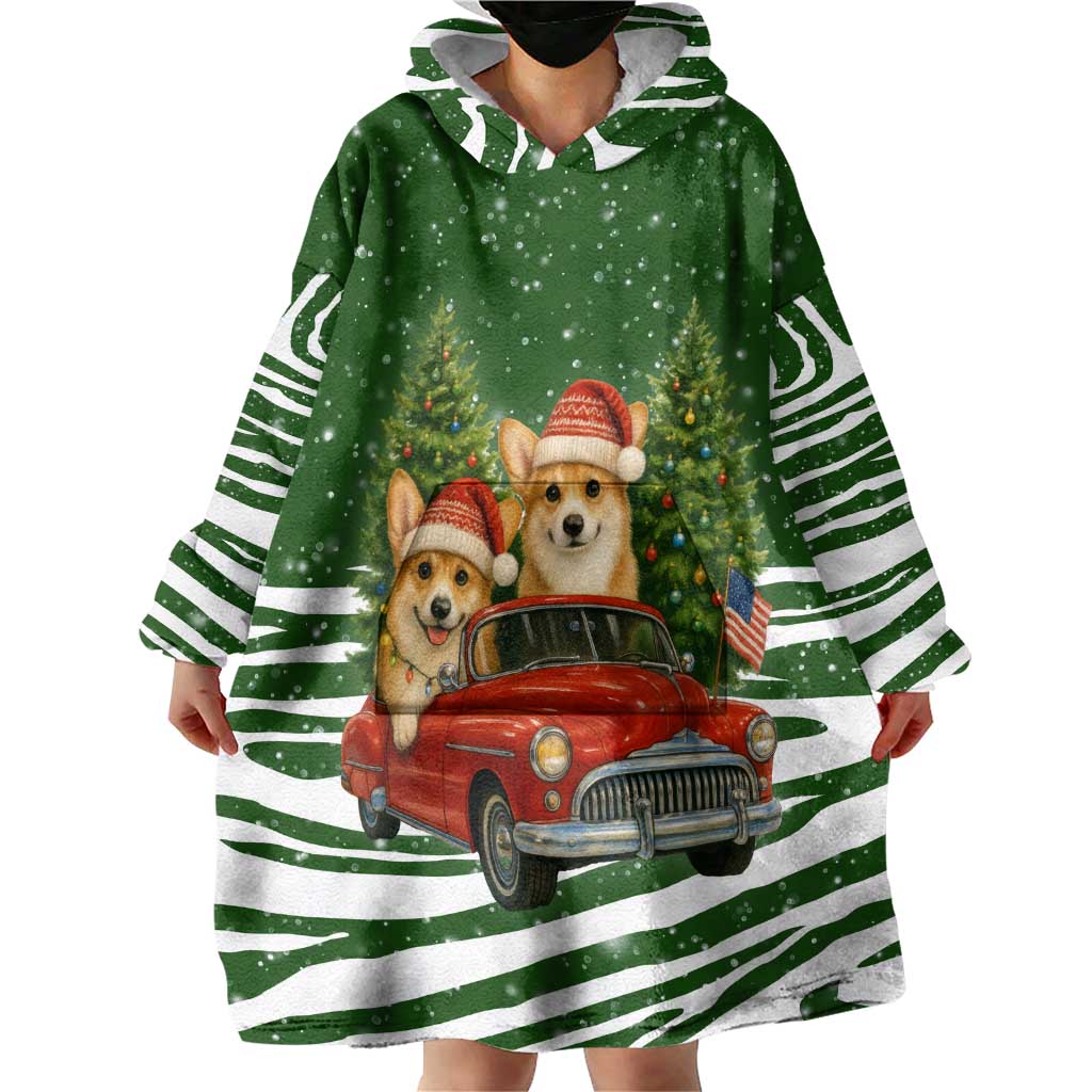 Pembroke Welsh Corgi Dog Xmas Christmas Wearable Blanket Hoodie Xmas Holiday Patterns - Wonder Print Shop