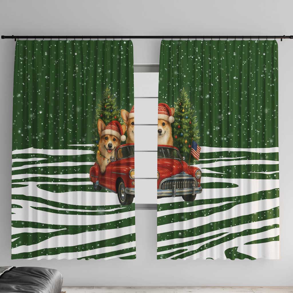 Pembroke Welsh Corgi Dog Xmas Christmas Window Curtain Xmas Holiday Patterns - Wonder Print Shop