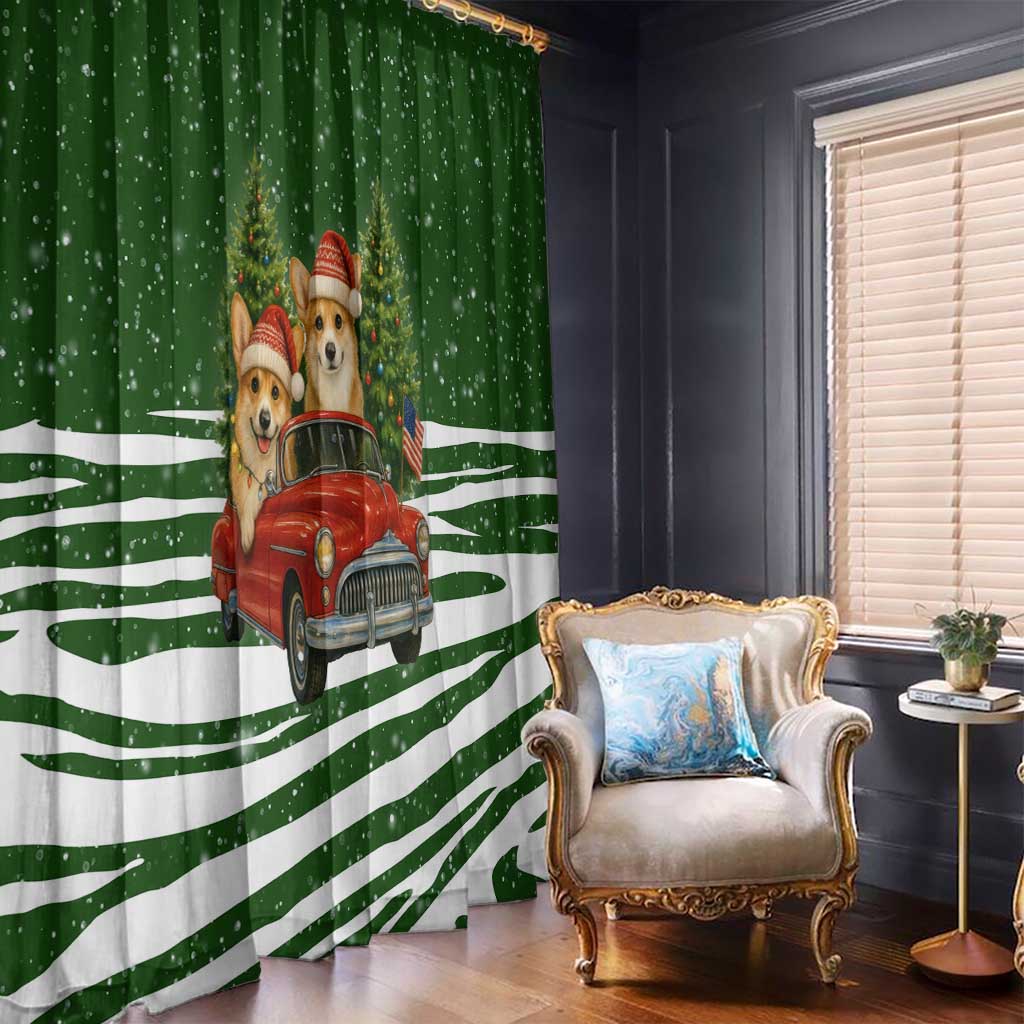 Pembroke Welsh Corgi Dog Xmas Christmas Window Curtain Xmas Holiday Patterns - Wonder Print Shop