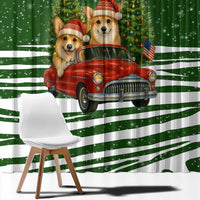 Pembroke Welsh Corgi Dog Xmas Christmas Window Curtain Xmas Holiday Patterns - Wonder Print Shop