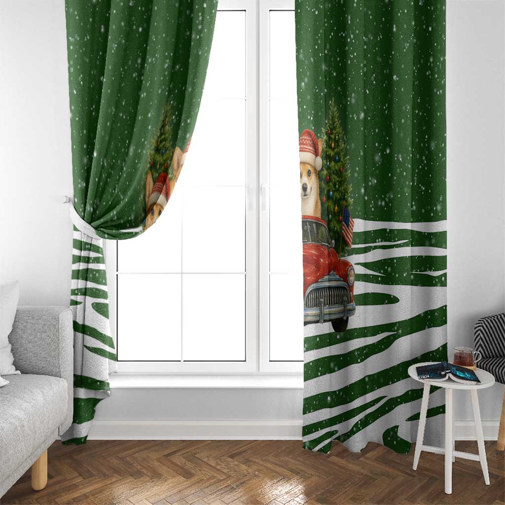 Pembroke Welsh Corgi Dog Xmas Christmas Window Curtain Xmas Holiday Patterns - Wonder Print Shop