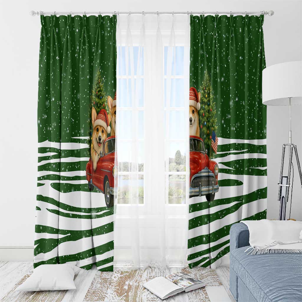 Pembroke Welsh Corgi Dog Xmas Christmas Window Curtain Xmas Holiday Patterns - Wonder Print Shop
