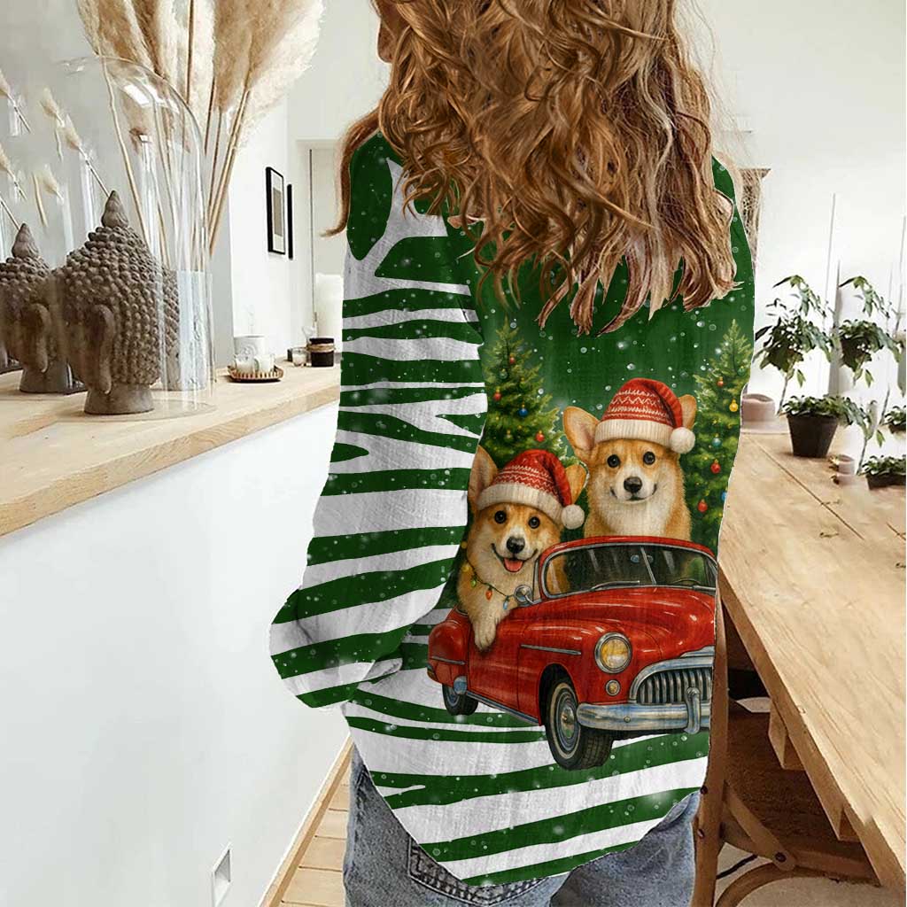 Pembroke Welsh Corgi Dog Xmas Christmas Women Casual Shirt Xmas Holiday Patterns - Wonder Print Shop