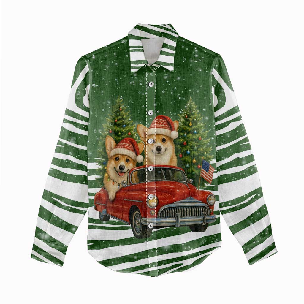 Pembroke Welsh Corgi Dog Xmas Christmas Women Casual Shirt Xmas Holiday Patterns - Wonder Print Shop