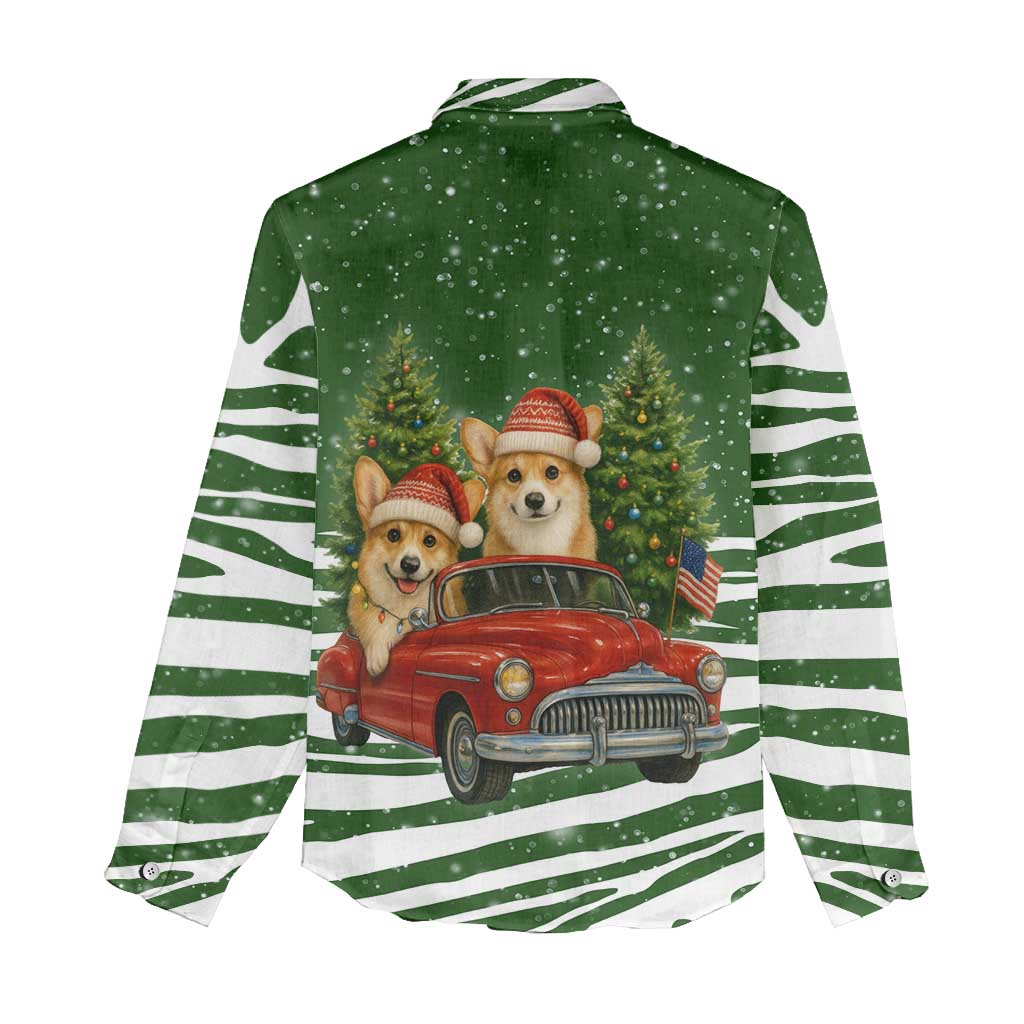Pembroke Welsh Corgi Dog Xmas Christmas Women Casual Shirt Xmas Holiday Patterns - Wonder Print Shop