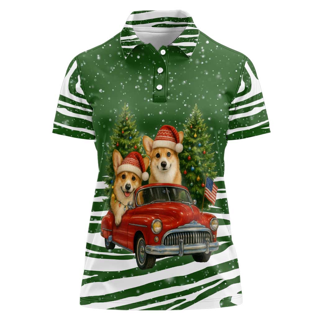 Pembroke Welsh Corgi Dog Xmas Christmas Women Polo Shirt Xmas Holiday Patterns - Wonder Print Shop