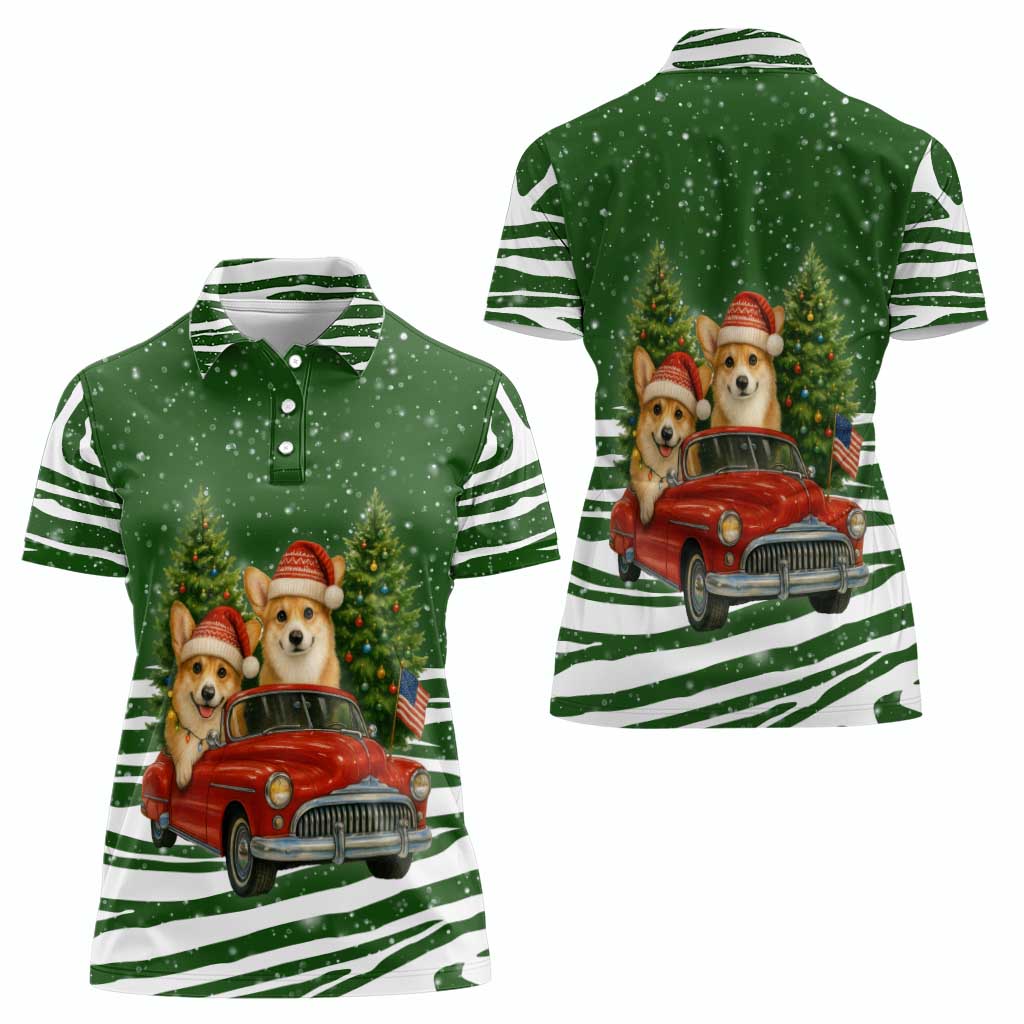 Pembroke Welsh Corgi Dog Xmas Christmas Women Polo Shirt Xmas Holiday Patterns - Wonder Print Shop