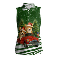Pembroke Welsh Corgi Dog Xmas Christmas Women Sleeveless Polo Shirt Xmas Holiday Patterns - Wonder Print Shop