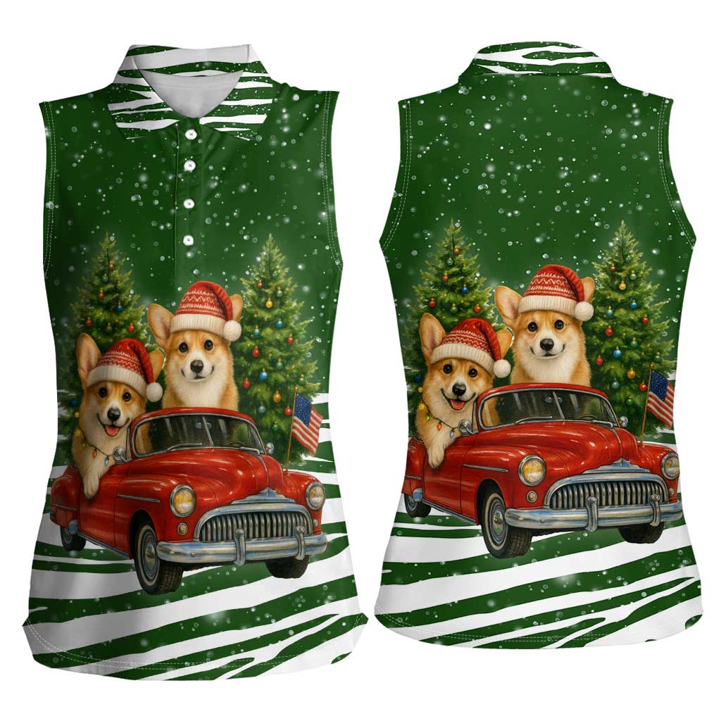 Pembroke Welsh Corgi Dog Xmas Christmas Women Sleeveless Polo Shirt Xmas Holiday Patterns - Wonder Print Shop