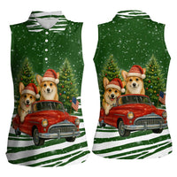 Pembroke Welsh Corgi Dog Xmas Christmas Women Sleeveless Polo Shirt Xmas Holiday Patterns - Wonder Print Shop