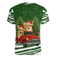Pembroke Welsh Corgi Dog Xmas Christmas Women V-Neck T-Shirt Xmas Holiday Patterns - Wonder Print Shop