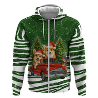 Pembroke Welsh Corgi Dog Xmas Christmas Zip Hoodie Xmas Holiday Patterns - Wonder Print Shop