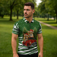 Pembroke Welsh Corgi Dog Xmas Christmas Zipper Polo Shirt Xmas Holiday Patterns - Wonder Print Shop