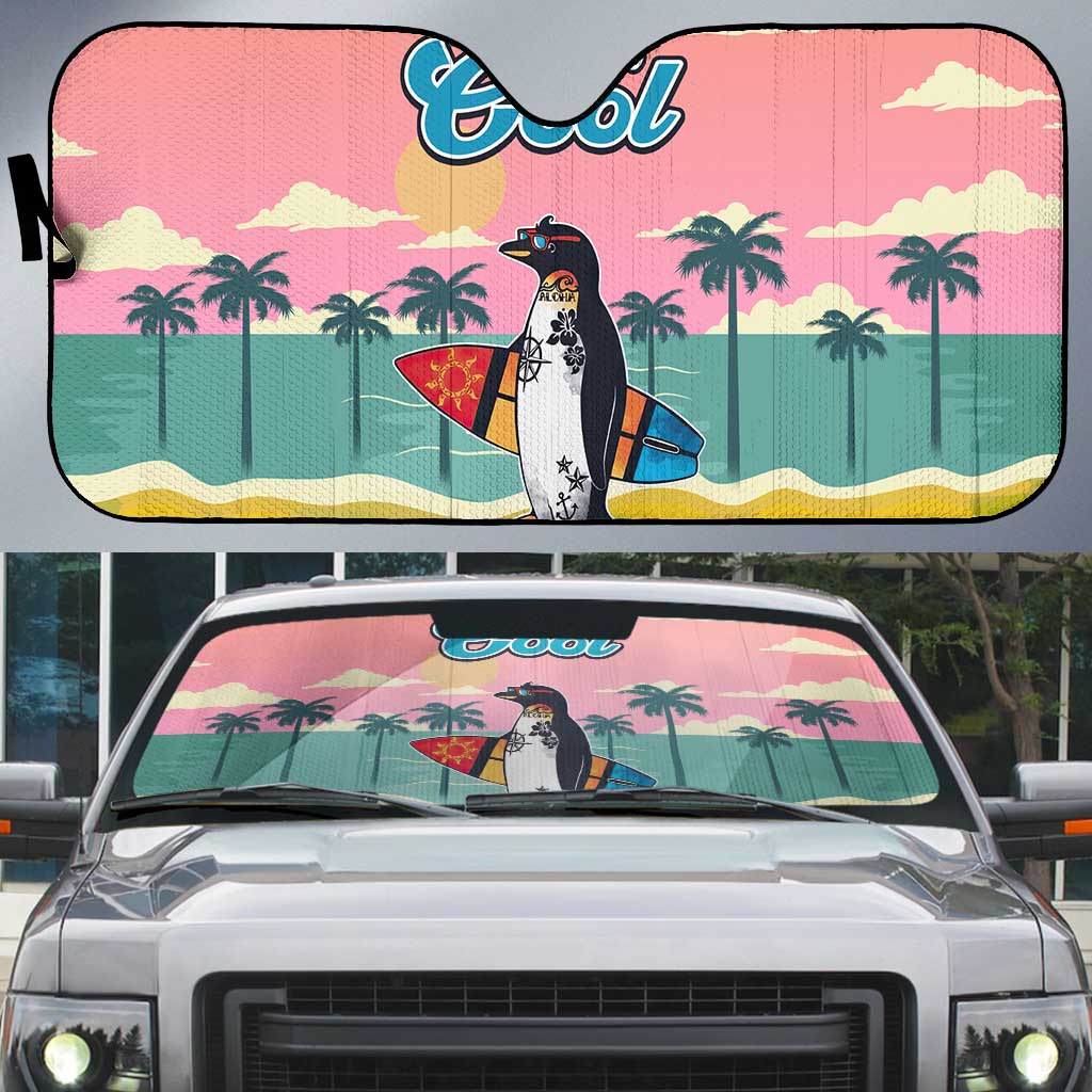 Penguin Im So Cool Christmas Auto Sun Shade Xmas Holiday Patterns - Wonder Print Shop