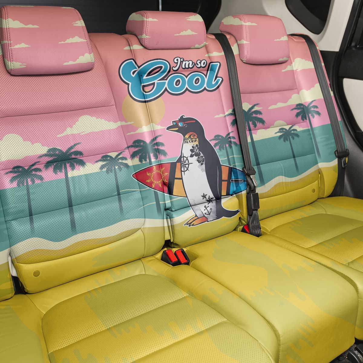 Penguin Im So Cool Christmas Back Car Seat Cover Xmas Holiday Patterns - Wonder Print Shop