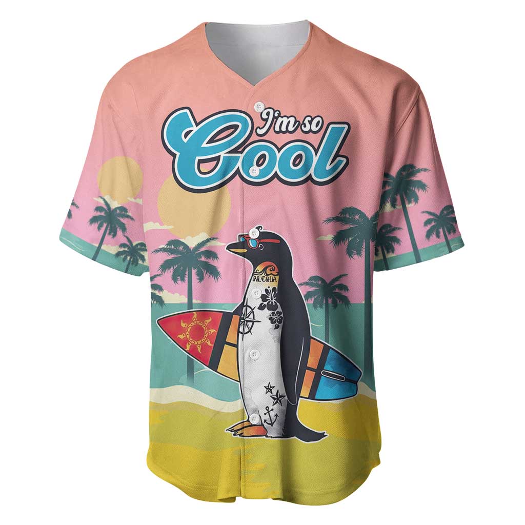 Penguin Im So Cool Christmas Baseball Jersey Xmas Holiday Patterns - Wonder Print Shop