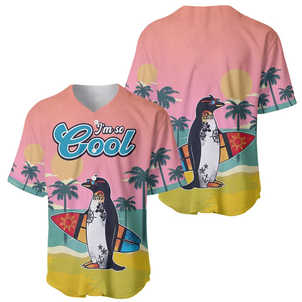 Penguin Im So Cool Christmas Baseball Jersey Xmas Holiday Patterns - Wonder Print Shop
