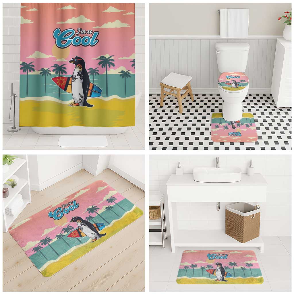 Penguin Im So Cool Christmas Bathroom Set Xmas Holiday Patterns - Wonder Print Shop