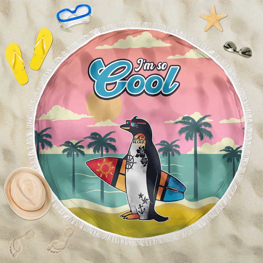 Penguin Im So Cool Christmas Beach Blanket Xmas Holiday Patterns - Wonder Print Shop