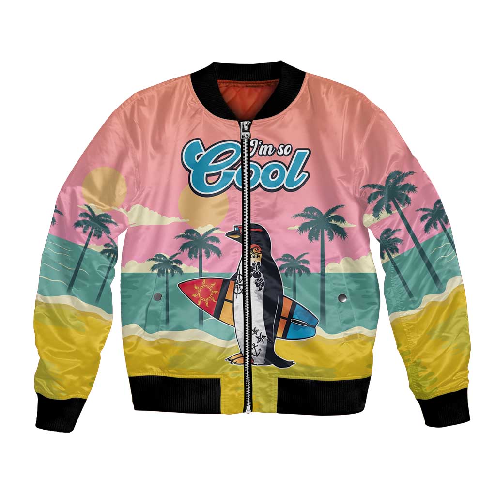 Penguin Im So Cool Christmas Bomber Jacket Xmas Holiday Patterns - Wonder Print Shop