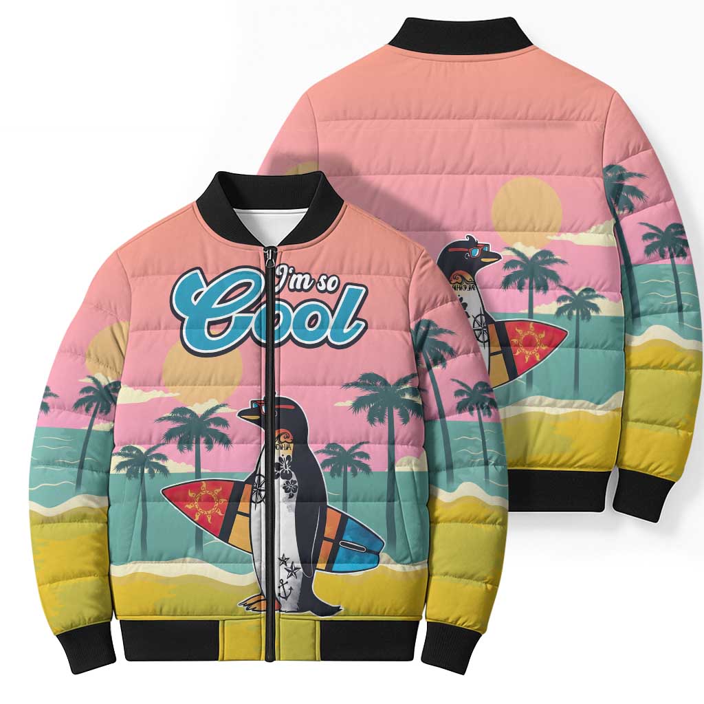 Penguin Im So Cool Christmas Bomber Puffer Jacket Xmas Holiday Patterns - Wonder Print Shop