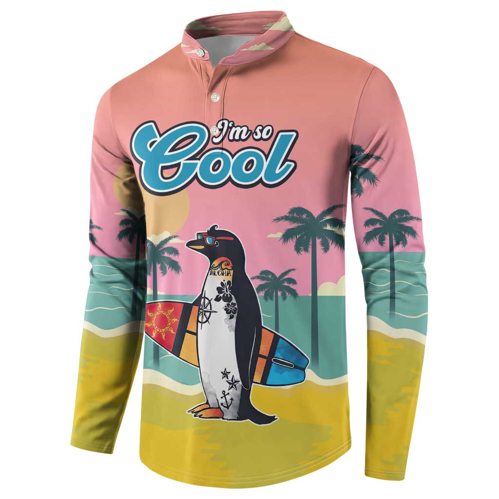 Penguin Im So Cool Christmas Button Sweatshirt Xmas Holiday Patterns - Wonder Print Shop