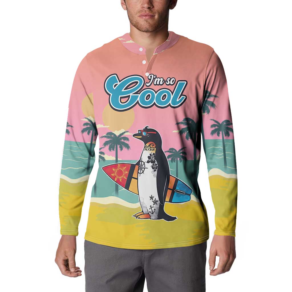 Penguin Im So Cool Christmas Button Sweatshirt Xmas Holiday Patterns - Wonder Print Shop