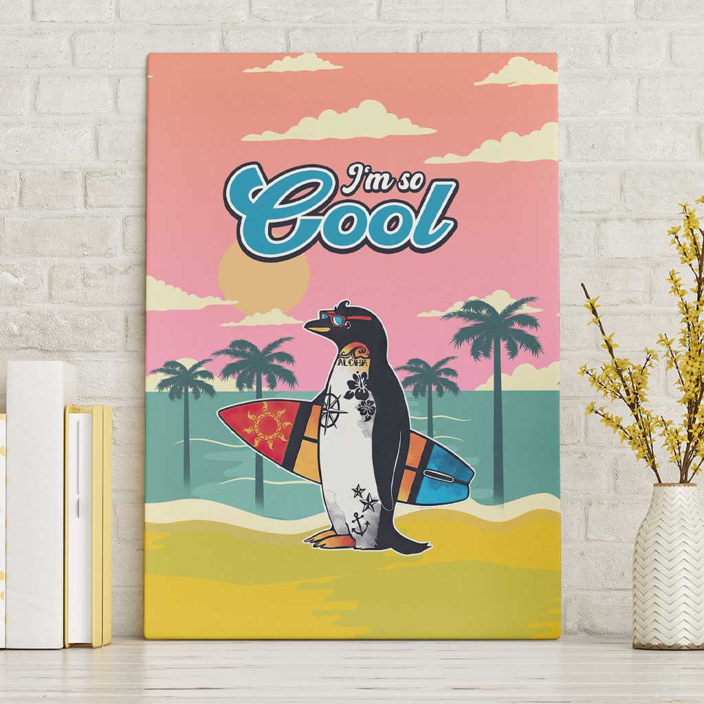 Penguin Im So Cool Christmas Canvas Wall Art Xmas Holiday Patterns - Wonder Print Shop
