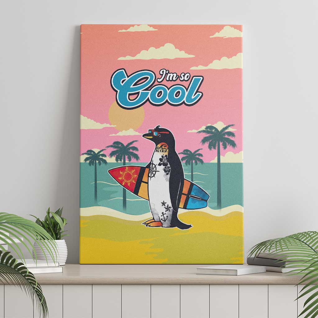Penguin Im So Cool Christmas Canvas Wall Art Xmas Holiday Patterns - Wonder Print Shop