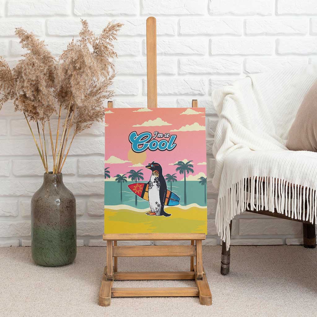 Penguin Im So Cool Christmas Canvas Wall Art Xmas Holiday Patterns - Wonder Print Shop