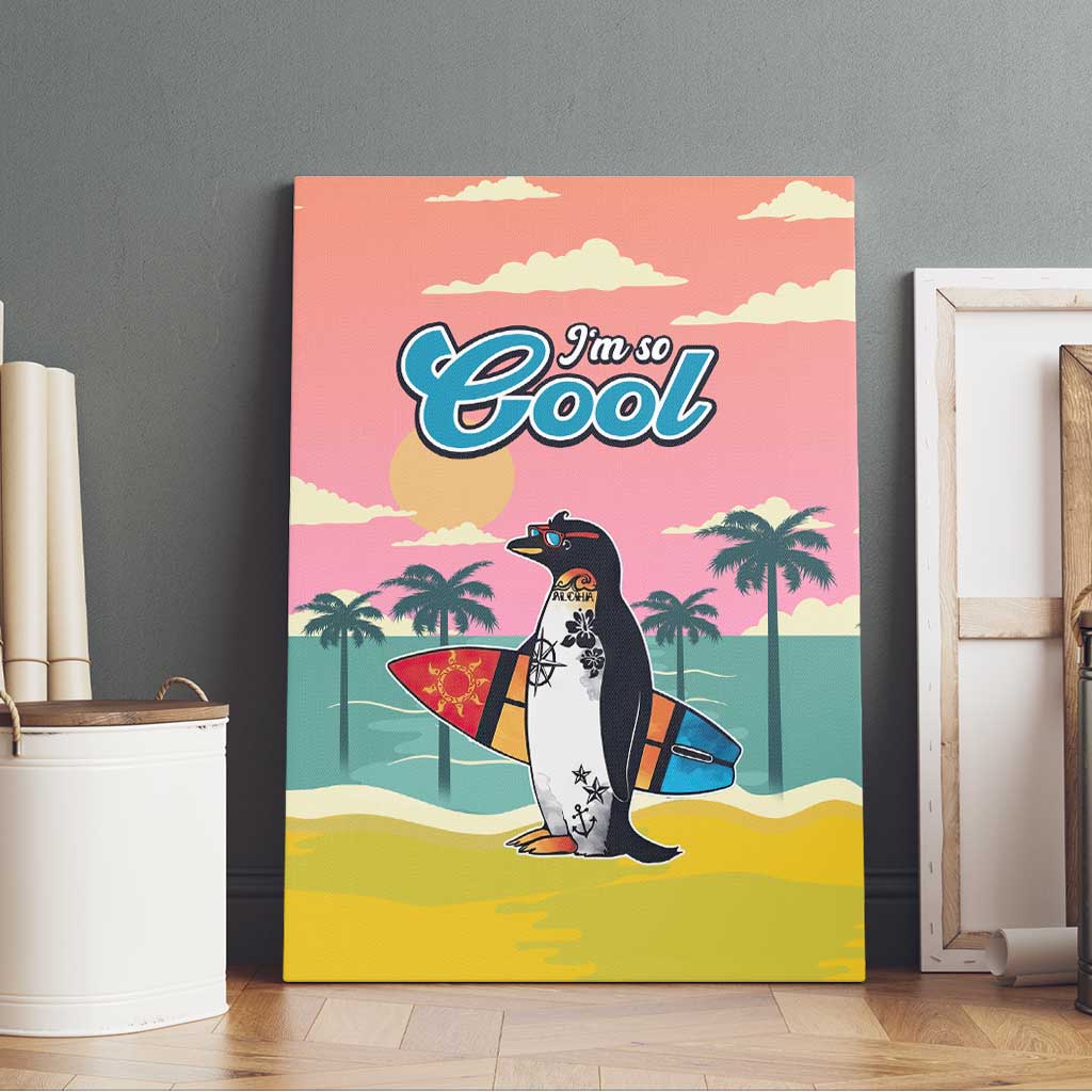 Penguin Im So Cool Christmas Canvas Wall Art Xmas Holiday Patterns - Wonder Print Shop