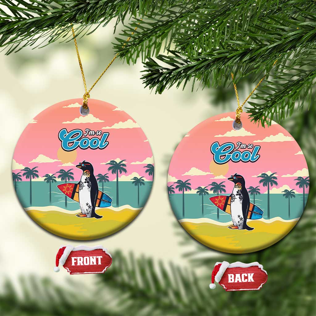 Penguin Im So Cool Christmas Ceramic Ornament Xmas Holiday Patterns - Wonder Print Shop