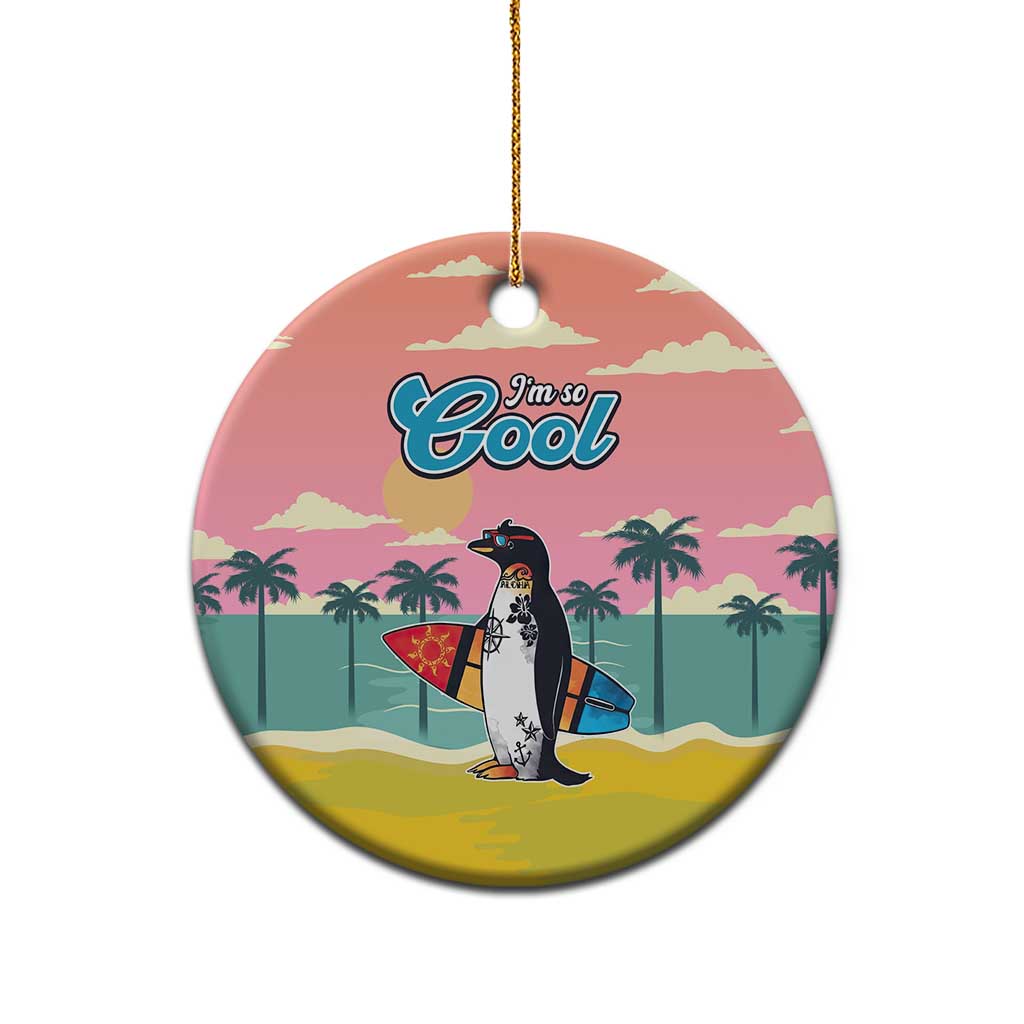 Penguin Im So Cool Christmas Ceramic Ornament Xmas Holiday Patterns - Wonder Print Shop