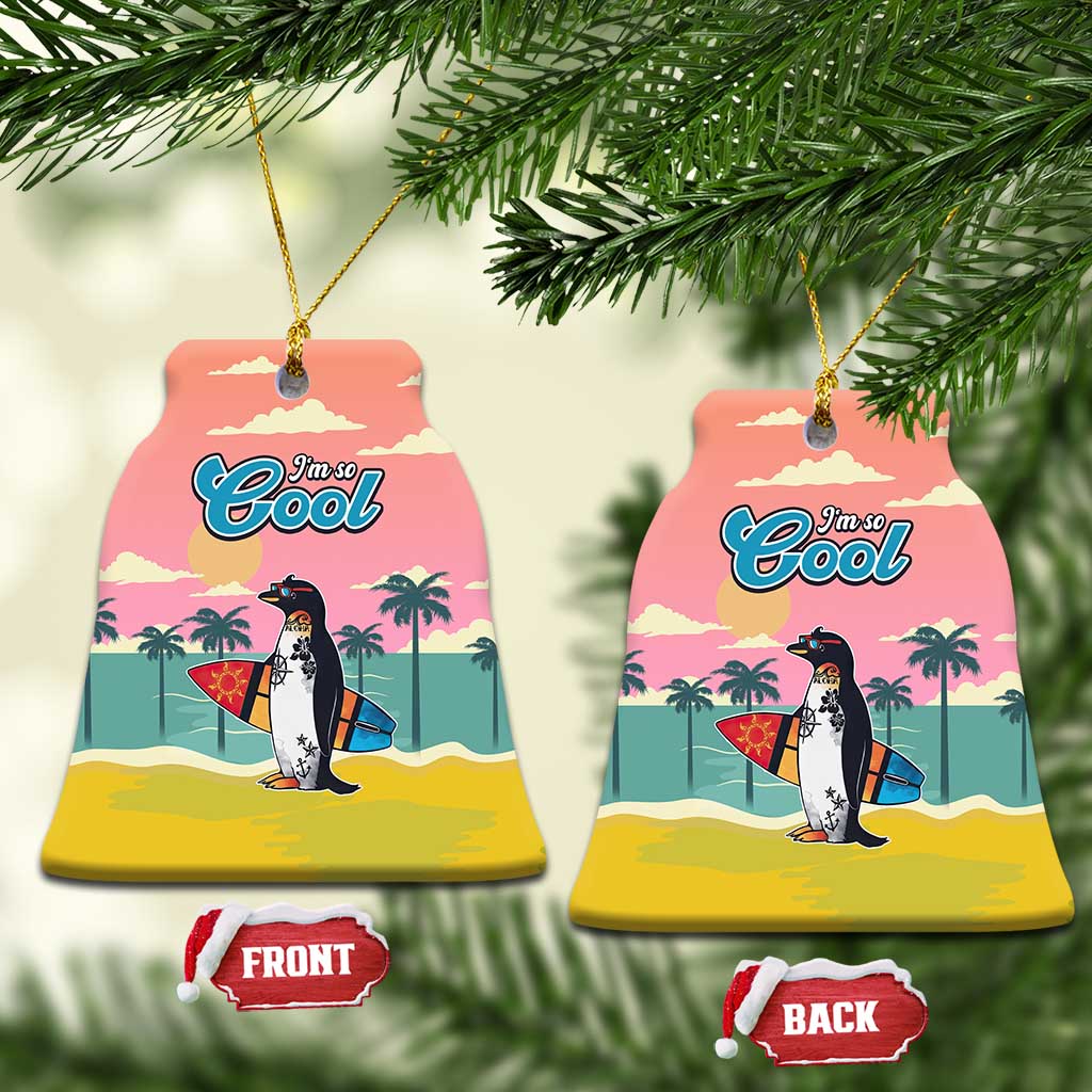 Penguin Im So Cool Christmas Ceramic Ornament Xmas Holiday Patterns - Wonder Print Shop