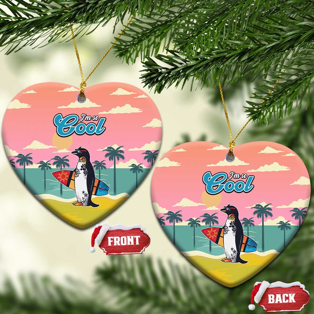 Penguin Im So Cool Christmas Ceramic Ornament Xmas Holiday Patterns - Wonder Print Shop