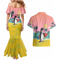 Penguin Im So Cool Christmas Couples Matching Mermaid Dress and Hawaiian Shirt Xmas Holiday Patterns - Wonder Print Shop