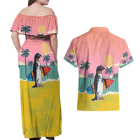 Penguin Im So Cool Christmas Couples Matching Off Shoulder Maxi Dress and Hawaiian Shirt Xmas Holiday Patterns - Wonder Print Shop