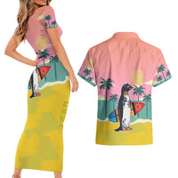 Penguin Im So Cool Christmas Couples Matching Short Sleeve Bodycon Dress and Hawaiian Shirt Xmas Holiday Patterns - Wonder Print Shop