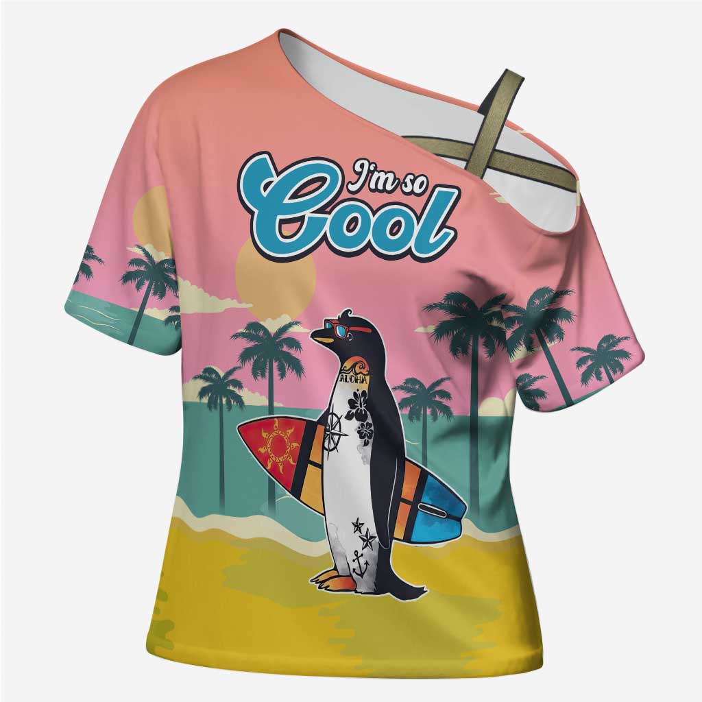 Penguin Im So Cool Christmas Cross Shoulder Shirt Xmas Holiday Patterns - Wonder Print Shop