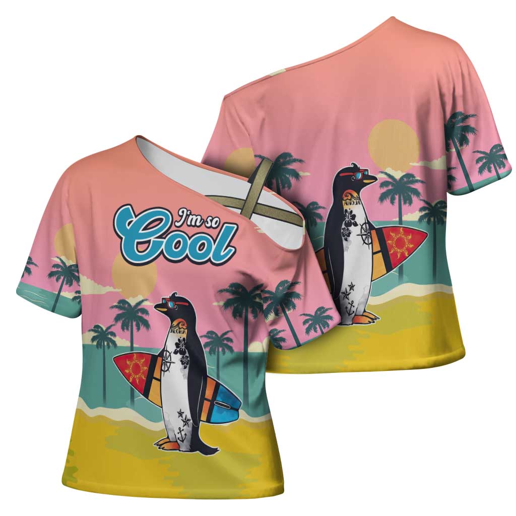 Penguin Im So Cool Christmas Cross Shoulder Shirt Xmas Holiday Patterns - Wonder Print Shop