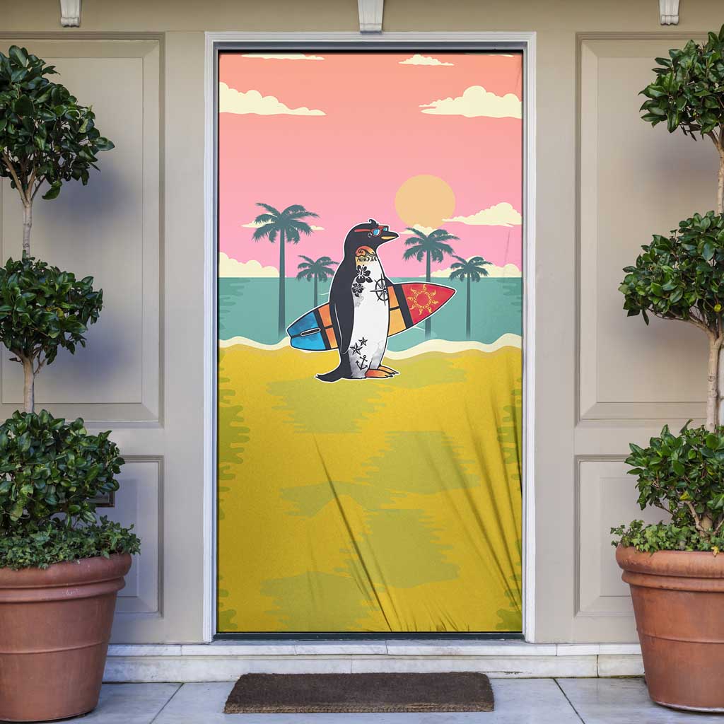 Penguin Im So Cool Christmas Door Cover Xmas Holiday Patterns - Wonder Print Shop