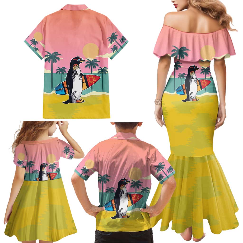 Penguin Im So Cool Christmas Family Matching Mermaid Dress and Hawaiian Shirt Xmas Holiday Patterns - Wonder Print Shop