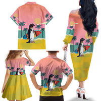 Penguin Im So Cool Christmas Family Matching Off The Shoulder Long Sleeve Dress and Hawaiian Shirt Xmas Holiday Patterns - Wonder Print Shop